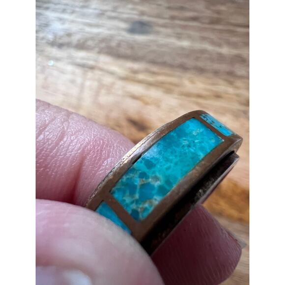 Jay King DTR Sterling Copper Turquoise Spinner Ring Size 8, 9g, Desert Rose - Picture 8 of 8